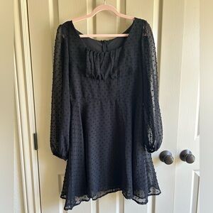 Black dress with shear sleeves